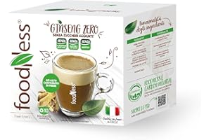 foodNess - 1 Box da 10 Capsule di Ginseng Zero, Capsule Compatibili con Sistema Dolce Gusto, Preparato in Polvere Senza Additivi, Senza Glutine, Lattosio, Grassi Idrogenati e Zuccheri Aggiunti