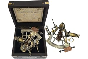 NAUTICAL REPLICA HUB Nautico Ottone Sestante Scatola di Legno Strumento di Navigazione J. Scott London 1753 Sextant Navigation Marine Telescope Sextant Gift Item
