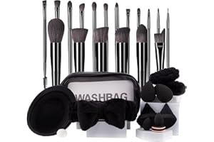 LHLXZQ Premium Professional Makeup Brush Set with 18 Brushes + 13 Accessories and Travel Bag, Makeup Brush Set for Blush, Foundation, Concealer, Loose Powder