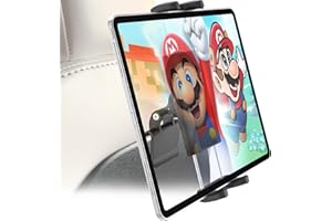 Aozcu Tesla Model 3 Model Y Soporte Reposacabezas Tablet, Soporte Tableta Coche Asiento Trasero Ajustable de 360°, Porta para 4~12.9 Pulgadas iPad Pro 11 Air Mini, Galaxy Tab, Huawei, Switch, iPhone