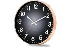 EMITDOOG Wall Clock Silent Kitchen Clock Non Ticking Modern Round Small Battery Operated Wall Clocks for Bedroom Office Classroom 12 Inch Classic Analogue Clock…
