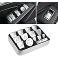 Inner Door Power Window Switch Button Covers Trim Sticker, Replacement Compatible with Mercedes Benz A B C E G GLA CLA GLK GL ML GLE Class W204 W212 W246 W166 X166 X204, for Tesla Modle X S 14 PCS