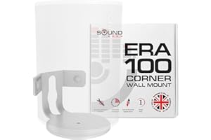 Sound bass ERA100 Corner Wall Mount Bracket - Low Profile, White, Single (1pc), Complete with All Mounting Hardware Compatible with Sonos ERA 100 Speaker