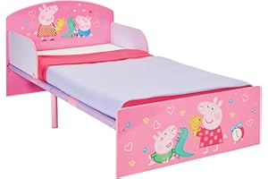 WORLDS APART Peppa Pig 505PED Kids Toddler Bed by HelloHome,Pink,143x77x42.5 cm