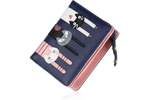 EVEOUT Cartera Larga para Mujer Cartera Plegable de Cuero PU Lindo Bolsa de Dinero con Monedero para Chicas