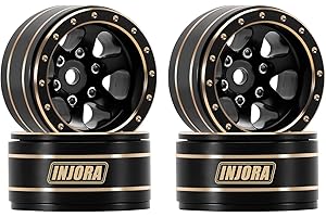 INJORA Ruote Beadlock in Ottone 1.0" per SCX24 TRX4M 1/24 1/18 RC Crawler Upgrade