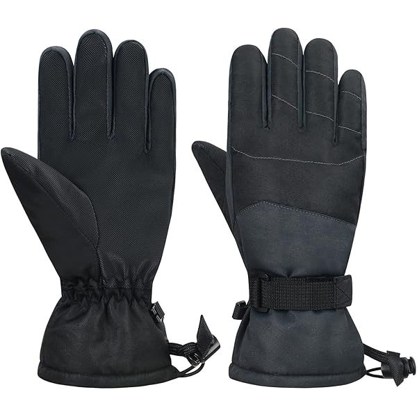 Deago Kids Winter Gloves Snow Ski Waterproof Thermal Insulated Gloves  For Boys Girls Toddler Children Youth For Cold Weather Black