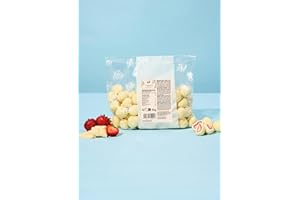 ‎KORO KoRo - Gefriergetrocknete Erdbeeren in weißer Schokolade 1 kg - Schoko trifft Frucht - Idealer Snack - Knackiger, weißer Schokomantel