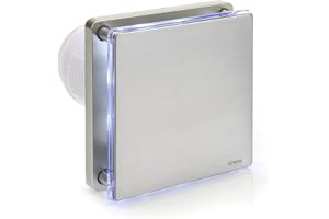 STERR Silver luftdragare 100 mm med LED ljudlös luftdragare - badrumsventilation - luftdragare 100 mm