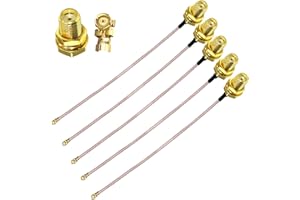 TUOLNK 5 Pack 6inch SMA Female to U.FL IPX IPEX RF Coax Adapter RG178 Pigtail Jumper Cable SMA Female to IPX Coaxial Cable UFL/IPX Cable Mini PCI to SMA Female Low Loss Coaxial Cable