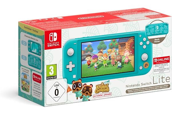Nintendo Switch Lite - Consola Azul Turquesa + Animal Crossing + 12 meses NSO