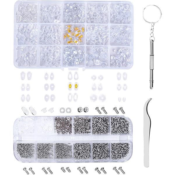 Kit de Reparación de Gafas con 1100Pcs Tornillos para Gafas y ...