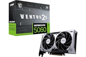 MSI NVIDIA GeForce RTX 5060 8G Ventus 2X OC Scheda Grafica Gaming GDDR7 128 bit, frequenza boost fino a 2535 MHz, PCIe Gen 5, DLSS 4, 3x DP 2.1, 1x HDMI 2.1, compatibile con case SFF