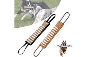 Euyaita 2 Piezas Mordedor Perro 30cm Salchichas Mordidas para Perros con 2 Asas Juguetes para Perros de Entrenamiento para K9 Dummy Entrenamiento Motivador Canino Duradero (Negro)