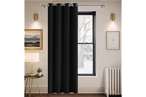 PONY DANCE Zasłona na drzwi, nieprzejrzysta, 1 szt., wys. 210 x szer. 132 cm, zasłona zaciemniająca, na przelotkach, termiczna, na drzwi, do wnętrz, nieprzejrzysta, do salonu, nowoczesna, czarna