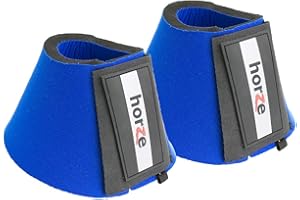 HORZE Pferde Hufglocken ProBell, Springglocken mit Klettverschluss, 2er Set, Blau, M