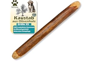 Stilux® Kauhloz aus Olivenholz für Hunde bis 5Kg, Größe XS, Kauknochen Hundespielzeug, langlebiges Holzknochen Kauspielzeug zur Hund Zahnpflege