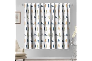 ‎KZZFQXB Kzzfqxb 107x160cm Kinder Cartoon Vorhänge 2 Paneele, Rowley Vögel auf den Stromleitungen, süßes Dekor für Baby Jungen und Mädchenschlafzimmer, Kinderzimmer, Wohnzimmer