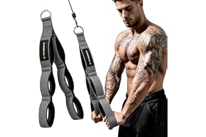 MANUEKLEAR Triceps-rep för kabelfäste, tricepsrep med bredare rörelseomfång för push-down, triceps-handtag för bodybuilding