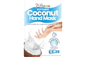7th Heaven Softening Coconut Hand Mask – Moisturiser Gloves with Shea Butter & Argan Oil – Hand Mask Gloves to Soften Dry, Rough & Chapped Hands