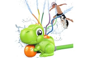 Pukitt Wasserspielzeug Kinder, Wassersprinkler Garten Spielzeug Draußen Brunnen Sprinkler mit 6 Schlauch Rasensprenger Outdoor für Mädchen Jungen Haustiere im Sommer Wasser