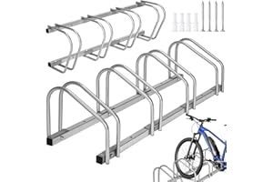 Tectake® Support vélo Râtelier Range vélo Rack vélo en Acier laqué pour 4 vélos, Support vélo sol ou mural, Accessoire VTT Vélo électrique, Vélo de course, Organisation du garage, Parking vélo