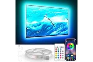 KANTUTOE TV LED Lights Strip, 6m RGB TV Backlight for 65-80in TV, Music Sync, Bluetooth APP & Remote Control USB Powered LED Lights for Bedroom, Gaming Room, Home Décor