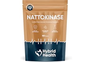 Hybrid Health Nattokinase 180 Tablets | 200MG 4000FU | Sourced from Naturally Fermented Soybeans | High Strength, Vegan, Non-GMO Formula for Cardiovascular Support