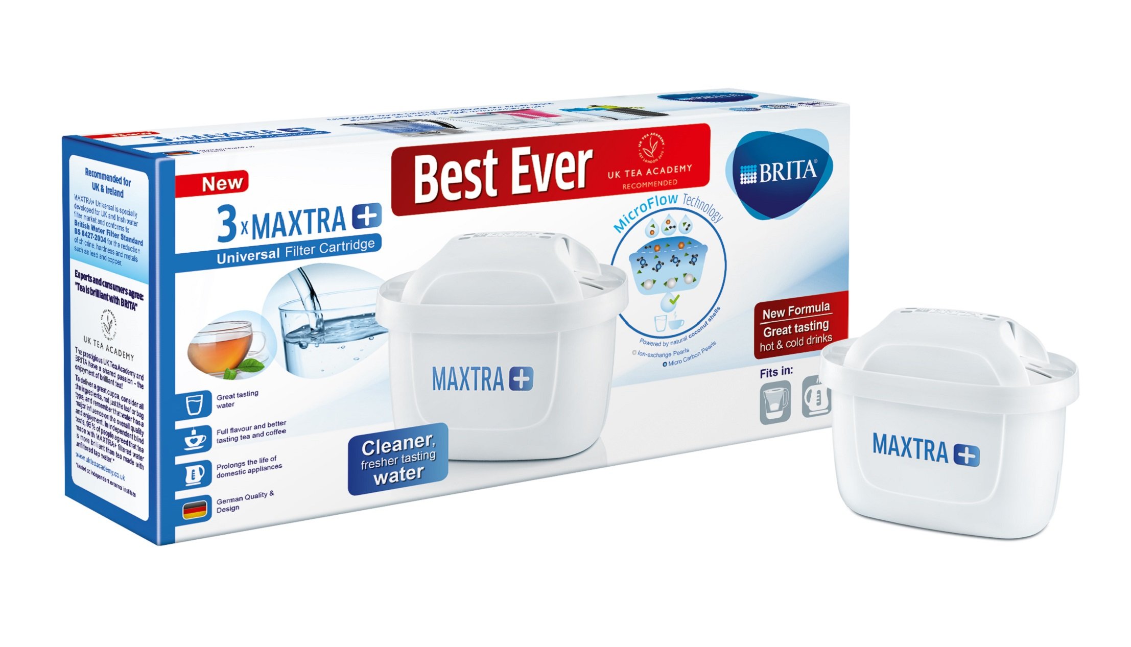 BRITA Maxtra+ Plus Water Filter Cartridges, Pack of 3 (UK Version