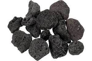 POPETPOP Aquarium Lava Rocks Volcanic Lava Stones Decorative Slate Rocks Fish Tank Filter Material for Underwater Landscape Fairy Garden Plants Bonsai Decoration Black 200g