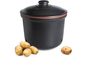 ROMERTOPF Römertopf Maxi Plus Pot fraîcheur en céramique 5,5 l – Argile respirante pour garder les légumes frais plus longtemps – Circulation de l'air idéale – Noir