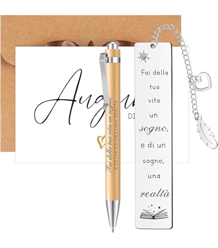 Segnalibro Motivazionale In Metallo Con Frasi Ispiratrici | Regalo Per Lettori, Studenti E Amici | Con Catena E Cuore