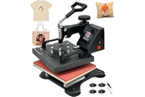25 x 30 cm Presse à Chaud 1000W Presse de la Chaleur Machine de Sublimation Textile Heat Press Pivotant à 360 Degrés pour t-Shirts/Coussin/Sac