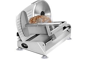 BOMANN Cortador de salchichas eléctrico, de acero inoxidable, cortador de pan, plegable (cortador, grosor de corte 0 – 15 mm, filo ondulado, soporte fijo, cuchillo eléctrico)