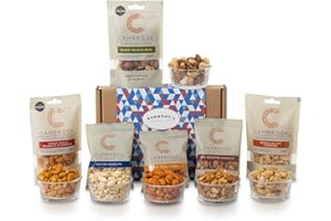 BURMONT'S SPECIALITY GIFTS Cambrook Ultimate Nuts & Snacks Hamper - Includes A Variety Of Peanuts, Cashews, Truffle Nuts, Giant Corn & More - Hamper Exclusive to Burmont's