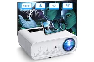 HOPVISION Proyector, 15000 Lux Proyector Nativo 1080P Full HD Home Cinema Video Proyector 4K Bluetooth Proyector WLAN Pantalla de 350'' Compatible con TV Stick, HDMI, USB, X-Box, iOS/Android