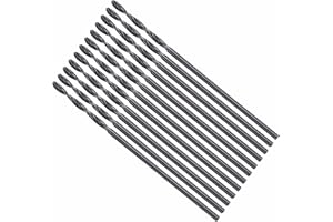 CoCud Drill Bit, 0.6mm Cutting Diameter, 4241 HSS Nitriding Black 118° Cutting Angle Versatile Bits - (Applications: for Drilling Plastic Wood Soft Metal), 12-Pieces