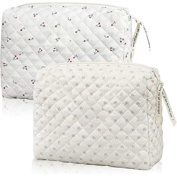 TYXHXTF Reise-Kosmetiktasche, 2 Stück – Gesteppt, Große Kapazität & Niedliches Design, Perfekt Für Damen & Mädchen