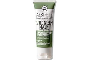 AESTHETE 250ml Maschera Viso Purificante Sebo Regolatrice Maxi Formato Con Argilla Verde e Zinco 97% Naturale | Maschera Viso Punti Neri Opacizzante con Tè Verde Biologico e Olio di Jojoba Astringente Detox