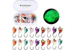 THKFISH Ice Fishing Jigs Ice Fishing Lures Ice Fishing Gear Ice Small Fishing Tackle Kit Crappie Panfish Jigs