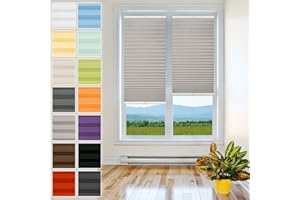 PLISART Klemmfix Plissee Ohne Bohren - 110 cm x 130 cm - Plissee Klemmfix Rollo Grau - Plissees für Fenster - Jalousien zum Klemmen - Plisee Rollo Ohne Bohren Klemmfix - Plisseerollo - Plisses - Plisse