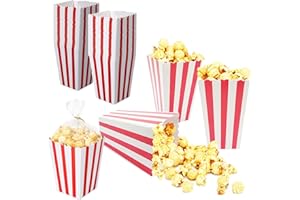 JOYSKY Movie Night Popcorn Boxes,Popcorn Bags,Small Candy Container,Candy Boxes,Paper Popcorn Bags Cardboard Snack Boxes for Party,Snacks Candies,Popcorn Gift Bags Christmas(Red 15 Pcs)