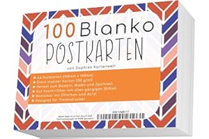‎SOPHIES KARTENWELT Blanko Postkarten Set mit 100 Karten - Gestalte und bedrucke deine eigenen Postkarten auf hochqualitativem 350g / m² Papier - von Sophies Kartenwelt