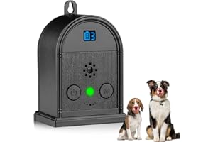 EUOTEO ultrasuoni per cani che abbaiano, Repellente automatico per cani che abbaiano con raggio d'azione di 10 metri, Repellente per cani ad ultrasuoni ricaricabile, per cani di piccola e grande taglia