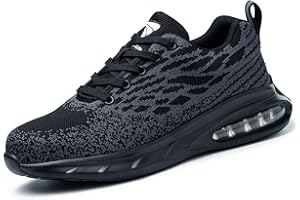 HILAX Sicherheitsschuhe Arbeitsschuhe Herren Damen Leicht Stahlkappenschuhe Sportlich Schutzschuhe rutschfeste Atmungsaktiv Stahlkappe Sneaker