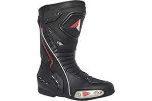 Bohmberg Stivali da Moto, Stivali Sportivi in Pelle, Pelle Resistente Idrorepellente con Protezioni Fisse/Design Molto Cool/urbano, motociclista