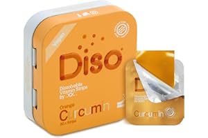 OQO Diso Curcumin (100mg) - Tin of 30 Oral Dissolvable Strips with Fast Absorbing Herbal Heart Health Supplement, Vegan, Sugar-Free, (Orange Flavour)