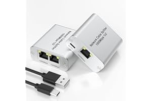 RYTAKI 1000Mbps Ethernet Splitter 1 a 2 [conectados en Red simultáneamente] Gigabit Switch Ethernet de Alta Velocidad, Duplicador RJ45 de Aluminio con Cable de alimentación USB para Cable Cat5/5e/Cat6/7/8