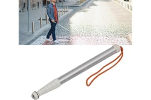 ZJCHAO Odblaskowa Teleskopowa Laska dla Niewidomych, Składana Laska dla Niewidomych, Konstrukcja Odporna na Wstrząsy Lekki materiał Metalowy Rozciągnięty Idealny dla Osób Niedowidzących