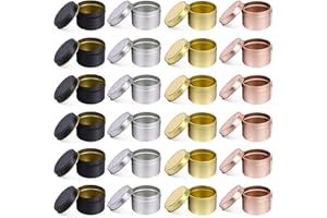 NRANSON Fabrication de bougies Bocaux avec Couvercles, 24 PCS 8 OZ Décoratif Rond En Métal Bougie Boîtes En Vrac, réutilisable Conteneurs Bougie pour le DIY Fabrication De Bougies, Party Favor (24,8OZ)